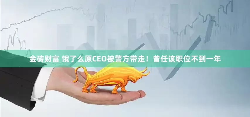 金砖财富 饿了么原CEO被警方带走！曾任该职位不到一年